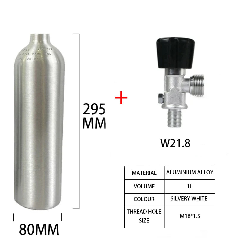 Fish tank CO2 cylinder CO2 explosion-proof oxygen filled cylinder Aquarium aluminum alloy high-pressure aluminum cylinder