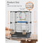 Small Metal Pet Bird Cage Bird Carrier Travel Cage with Standing Stick Swing Feeder Easy Clean 3-Tier Spacious Portable Cage Kit