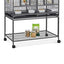 Small Metal Pet Bird Cage Bird Carrier Travel Cage with Standing Stick Swing Feeder Easy Clean 3-Tier Spacious Portable Cage Kit