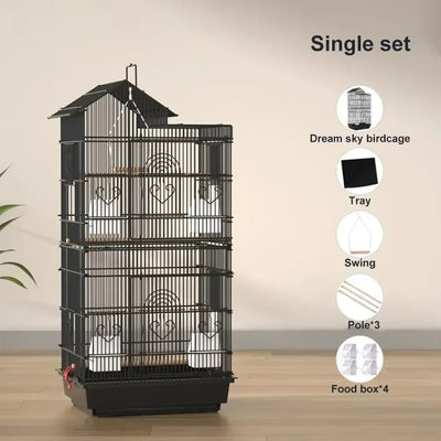 100cm Multi-functional  Bird Cage Finches Canaries Cockatiels Applicable,Lightweight and Easy To Install Bird Flight Cage