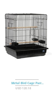 Small Metal Pet Bird Cage Bird Carrier Travel Cage with Standing Stick Swing Feeder Easy Clean 3-Tier Spacious Portable Cage Kit