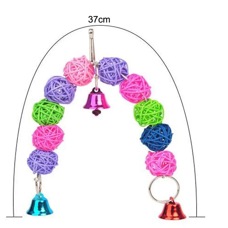 Parrot Chew Toy Cotton Rope Birds Toy Bite Bridge Bird Tearing Toys Cockatiels Training Hang Swings Birds Cage Supplies