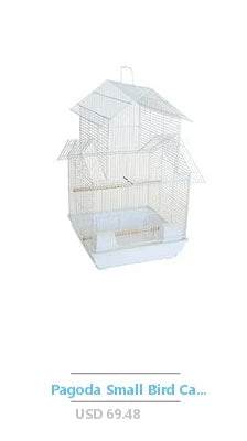 Small Metal Pet Bird Cage Bird Carrier Travel Cage with Standing Stick Swing Feeder Easy Clean 3-Tier Spacious Portable Cage Kit