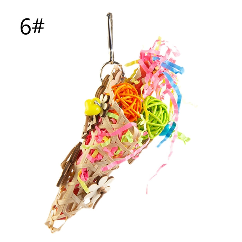 Bird Chewing Paper/ Rattan Toy Small Parrot Hanging Parrot Molar Toy for Cage