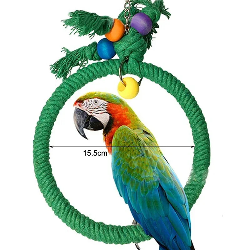 Pet Bird Chewing Toy Cotton Rope Parrot Toy Bite Bridge Bird Tearing Toys Cockatiels Training Hang Swings Birds Cage Supplies