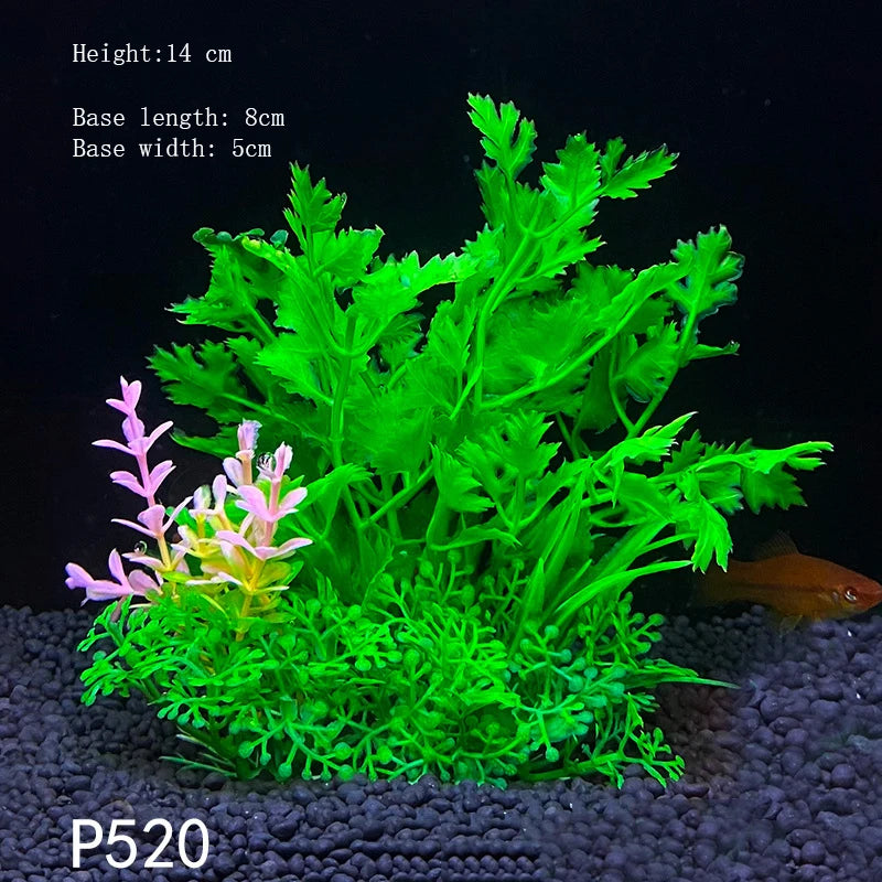 Artificial Underwater Plastic Plants Aquarium Fish Tank Aquatic Fake Shrub Green Water Grass Viewing Simulation Decoration