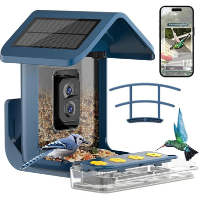 Smart Hummingbird Feeder for Backyard - 2K Live AI Identify Auto Capture Bird Video Pictures