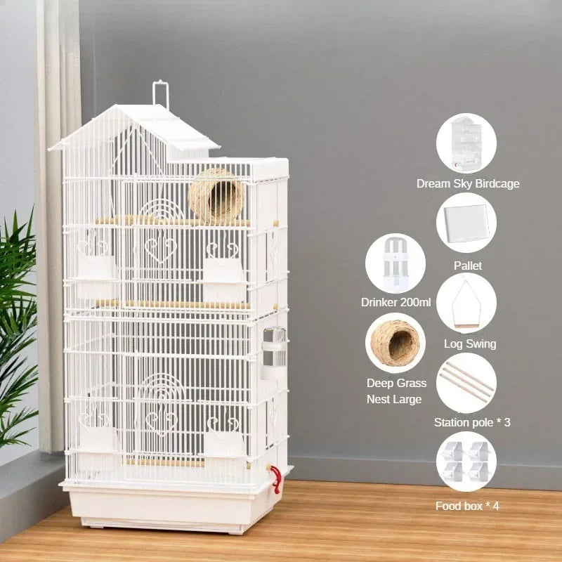 100cm Multi-functional  Bird Cage Finches Canaries Cockatiels Applicable,Lightweight and Easy To Install Bird Flight Cage