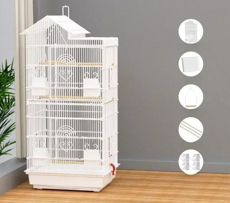 100cm Multi-functional  Bird Cage Finches Canaries Cockatiels Applicable,Lightweight and Easy To Install Bird Flight Cage