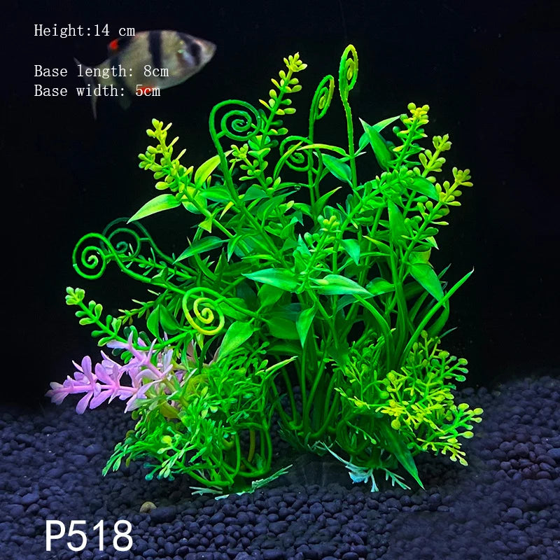 Artificial Underwater Plastic Plants Aquarium Fish Tank Aquatic Fake Shrub Green Water Grass Viewing Simulation Decoration