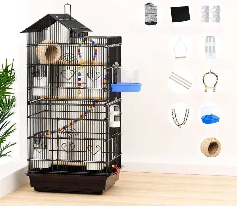 100cm Multi-functional  Bird Cage Finches Canaries Cockatiels Applicable,Lightweight and Easy To Install Bird Flight Cage