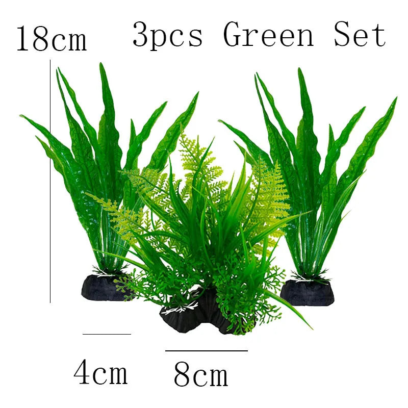 Artificial Aquarium Plants Decoration Fish Tank Water Plant Grass Ornament Plastic Underwater Aquatic Water Weeds Viewing Decor