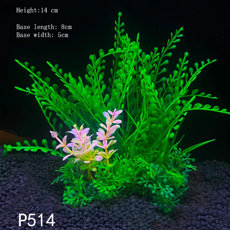 Artificial Underwater Plastic Plants Aquarium Fish Tank Aquatic Fake Shrub Green Water Grass Viewing Simulation Decoration