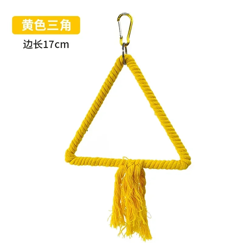 Parrot Chew Toy Cotton Rope Birds Toy Bite Bridge Bird Tearing Toys Cockatiels Training Hang Swings Birds Cage Supplies