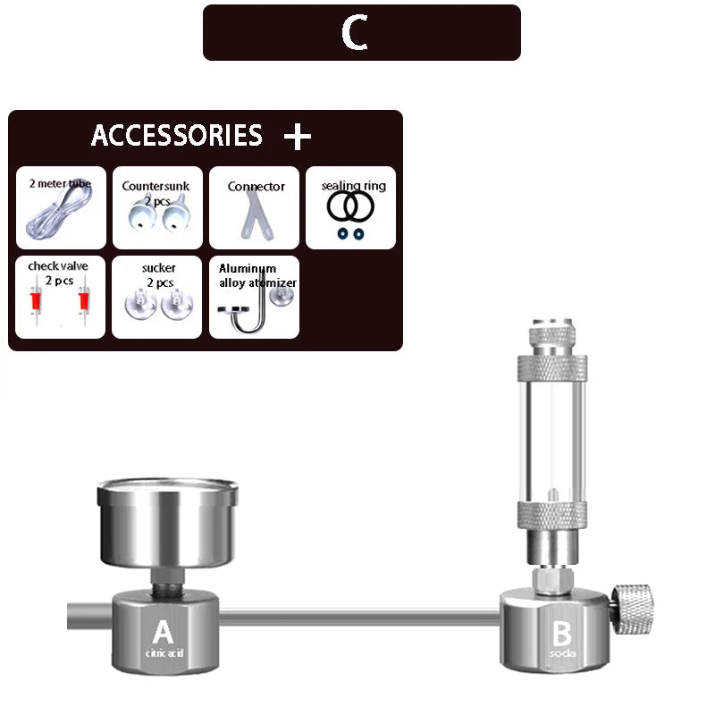 ZRDR Aquarium DIY CO2 generator system kit CO2 generator, bubble counter diffuser with solenoid valve,For / Aquatic plant growth