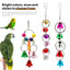 Parrot Bite Toy Bird Ring Bell Parrot Hanging Swing Chain Toy Parakeet Chew Swings Toy with Hanging Bells Bird Cage Bird Toys