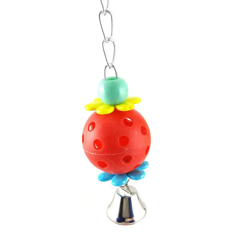 Parrot Toys Bird Hanging Toy With Colorful Beads Belly Chain Pet Bird Parrot Chew Bite Bird Cage Accessories Bird Hanging Toy