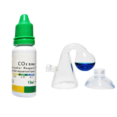 Aquarium CO2 Indicator Solution Monitor Plants Grass CO2 System Concentration Fish Tank Glass Liquid Tester Fluid Drop Checker