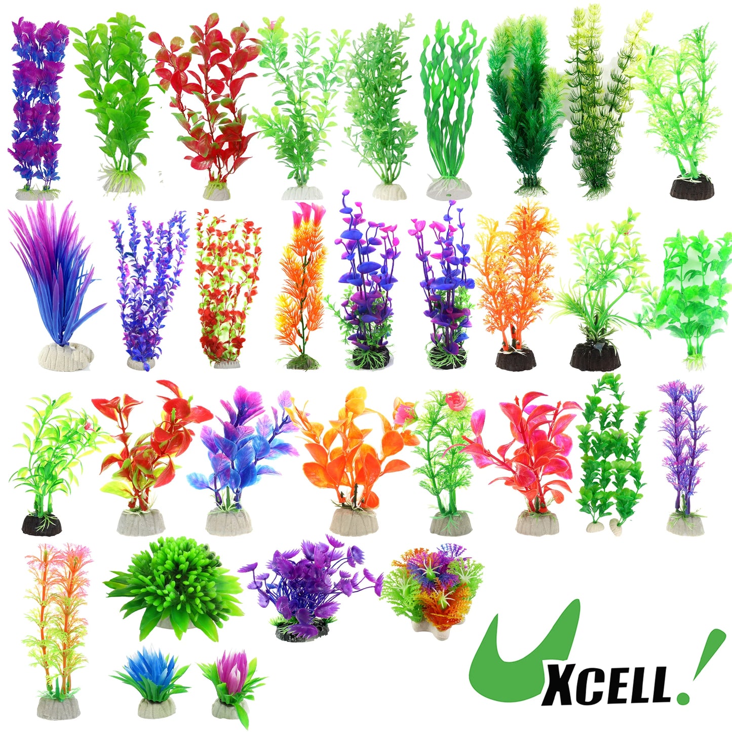 UXCELL 2PCS Fish Tank Water Weeds Artificial Plants Grass Simulation Plant Flower Aquarium Ornament Grass Decoration Accessories