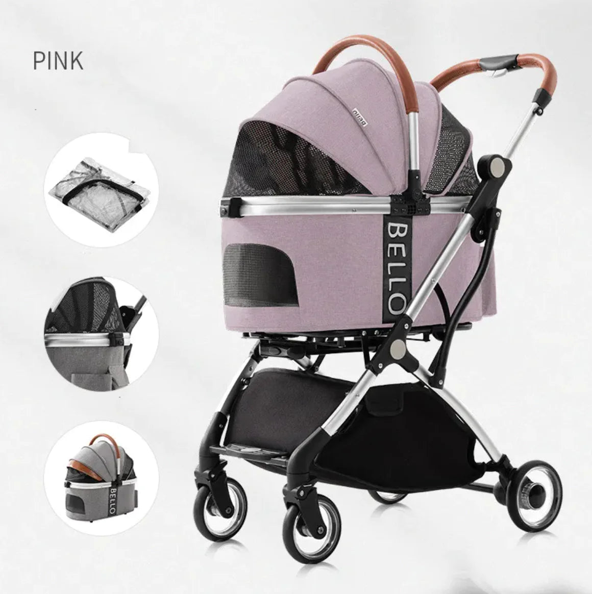 Foldable Four-Wheel Pet Stroller