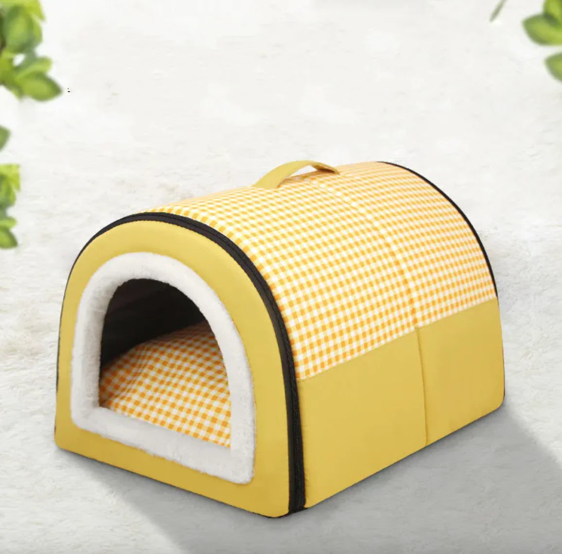 Winter Thickened Semi-Enclosed Pet Bed