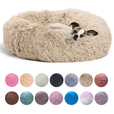 Super Soft Plush Dog Bed: Round Cushion for Large Dogs and Cats