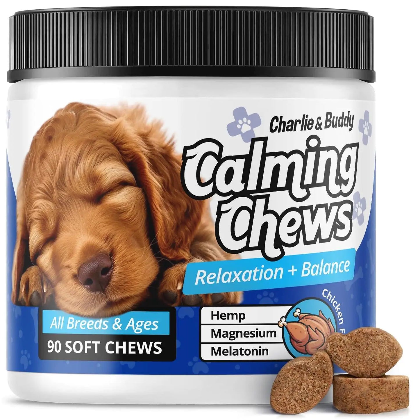 Calming Chews for Dogs Anxiety Relief Dog Calming Chews 90 Pcs Chicken Flavor