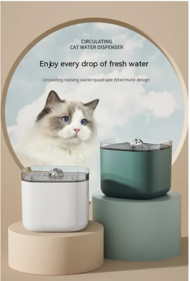 Pet Smart Water Dispenser 3L - Plug-in Cat Feeder with Anti-Dry Burn Protection