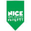 Christmas Pet and Dog Bandana Screen Printed, "Nice Until Proven Naughty"