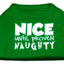 Christmas Pet Dog & Cat Shirt Screen Printed, "Nice Until Proven Naughty"