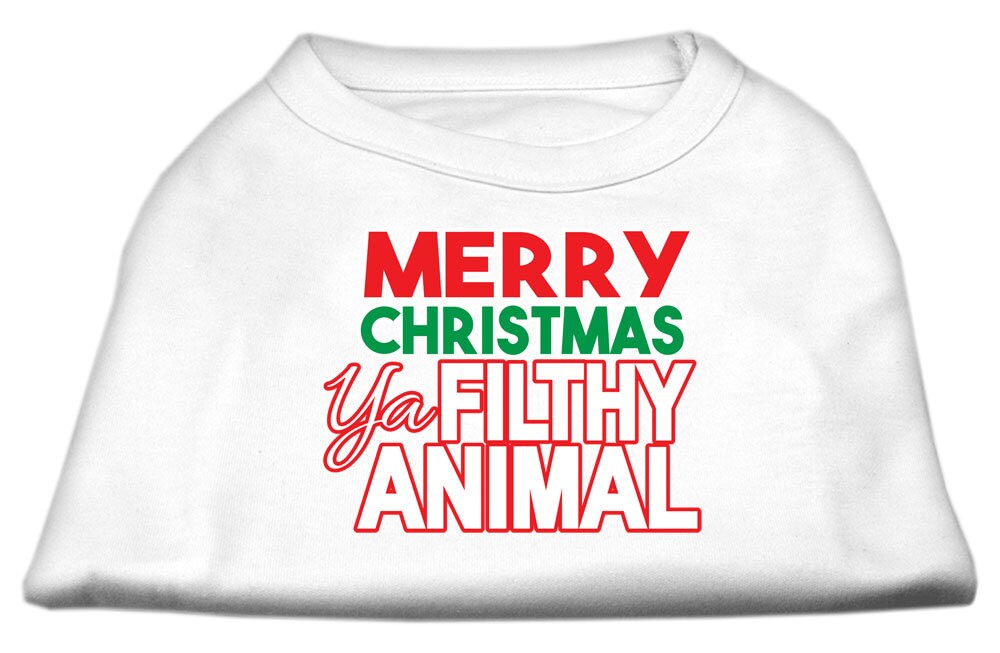 Holiday Pet Dog & Cat Shirt Screen Printed, "Merry Christmas Ya Filthy Animal"