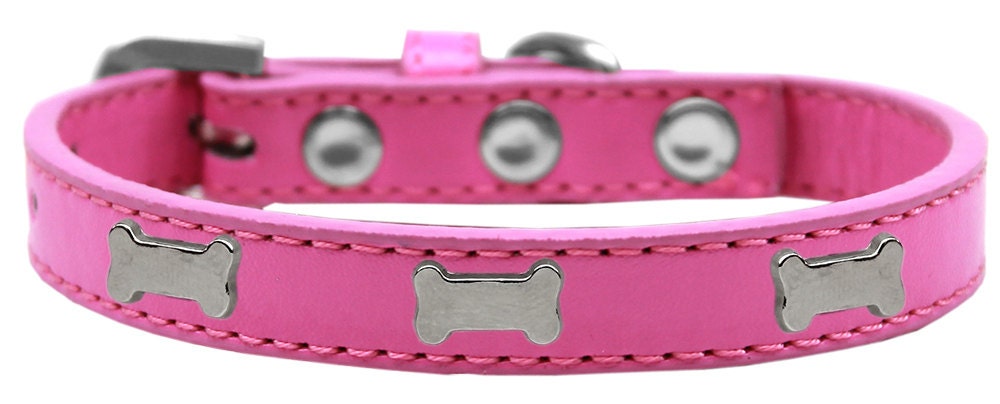 Dog, Puppy & Pet Widget Fashion  Collar, "Silver Bone"