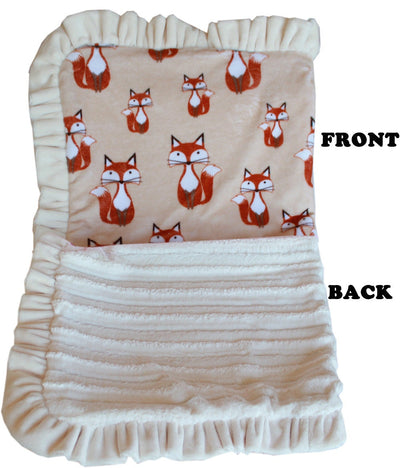 Dog, Puppy & Pet or Cat Sleepytime Cuddle Blankets, "Foxy"