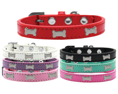 Dog, Puppy & Pet Widget Fashion  Collar, "Silver Bone"