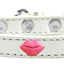 Dog, Puppy & Pet Widget Fashion  Collar, "Pink Glitter Lips"