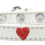 Dog, Puppy & Pet Widget Fashion  Collar, "Red Glitter Heart"