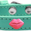 Dog, Puppy & Pet Widget Fashion  Collar, "Pink Glitter Lips"