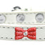 Dog, Puppy & Pet Widget Fashion Collar, "Red Glitter Bow"