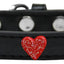 Dog, Puppy & Pet Widget Fashion  Collar, "Red Glitter Heart"