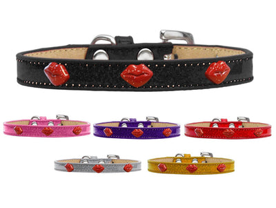 Dog, Puppy & Pet Widget Ice Cream Collar, "Red Glitter Lips"