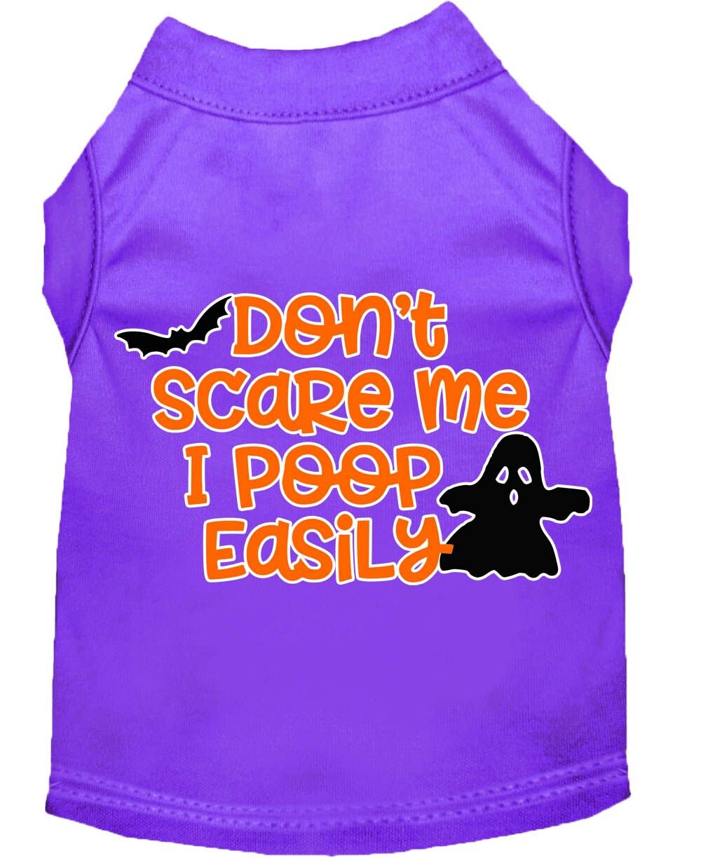 Halloween Pet Dog & Cat Shirt Screen Printed, "Don't Scare Me, I Poop Easily"