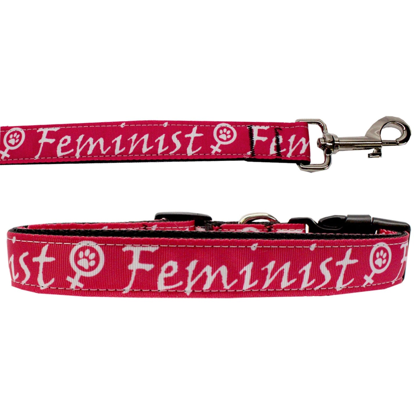 Pet Dog & Cat Nylon Collar or Leash, "Feminist"