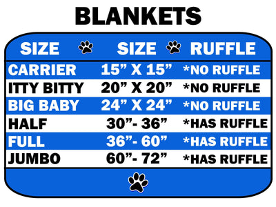 Dog, Puppy & Pet or Cat Sleepytime Cuddle Blankets, "Westerns" (Choose from: Red or Blue!)