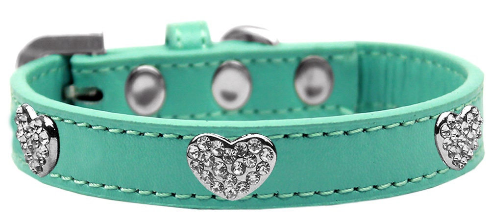 Dog, Puppy & Pet Widget Fashion Collar, "Clear Crystal Heart"