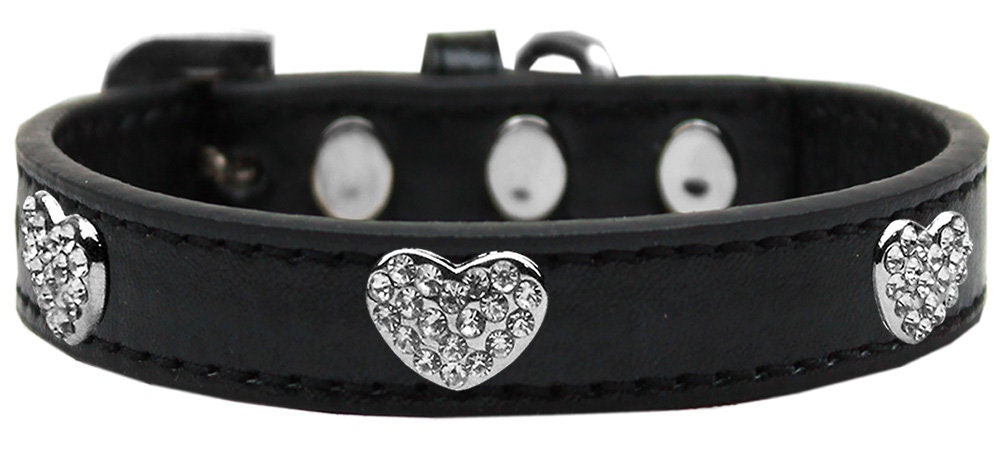 Dog, Puppy & Pet Widget Fashion Collar, "Clear Crystal Heart"