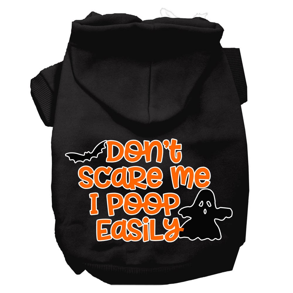 Halloween Pet, Dog & Cat Hoodie Screen Printed, "Don't Scare Me, I Poop Easily"