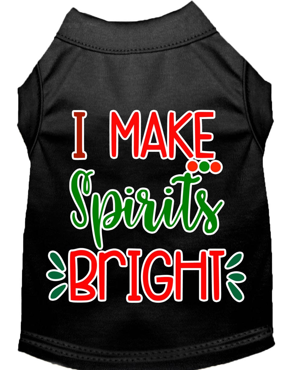 Christmas Pet Dog & Cat Shirt Screen Printed, "I Make Spirits Bright"