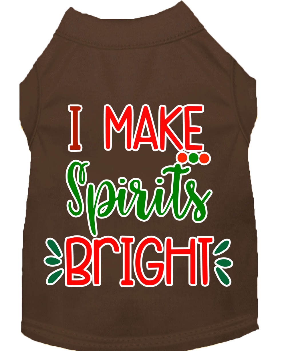 Christmas Pet Dog & Cat Shirt Screen Printed, "I Make Spirits Bright"