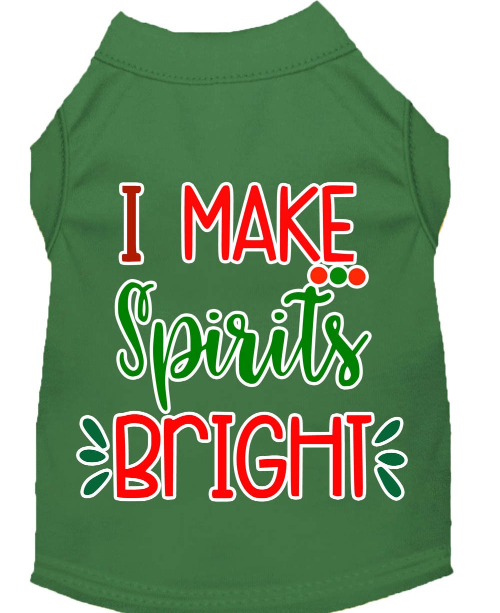 Christmas Pet Dog & Cat Shirt Screen Printed, "I Make Spirits Bright"