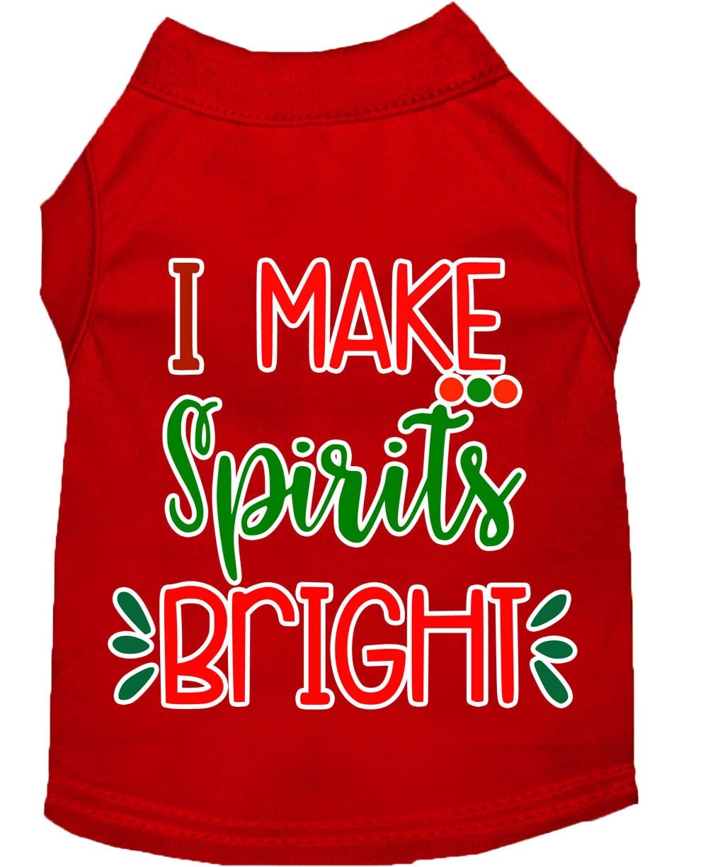 Christmas Pet Dog & Cat Shirt Screen Printed, "I Make Spirits Bright"